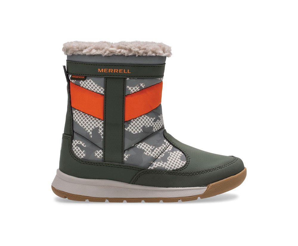 Merrell Boots Olive - Alpine Puffer Waterproof - Kids 25LUFBTQW